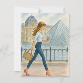 Chic Paris Girl by The Louvre Postcard