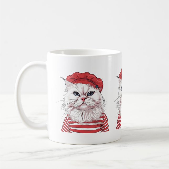 Chic Parisian Cat Mug (Left)
