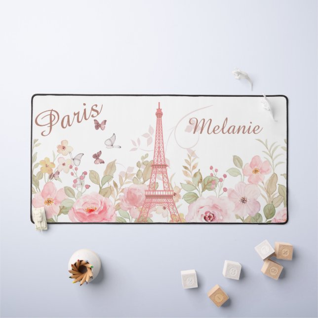 Chic Parisian Personalised Desk Mat (Kids Table)