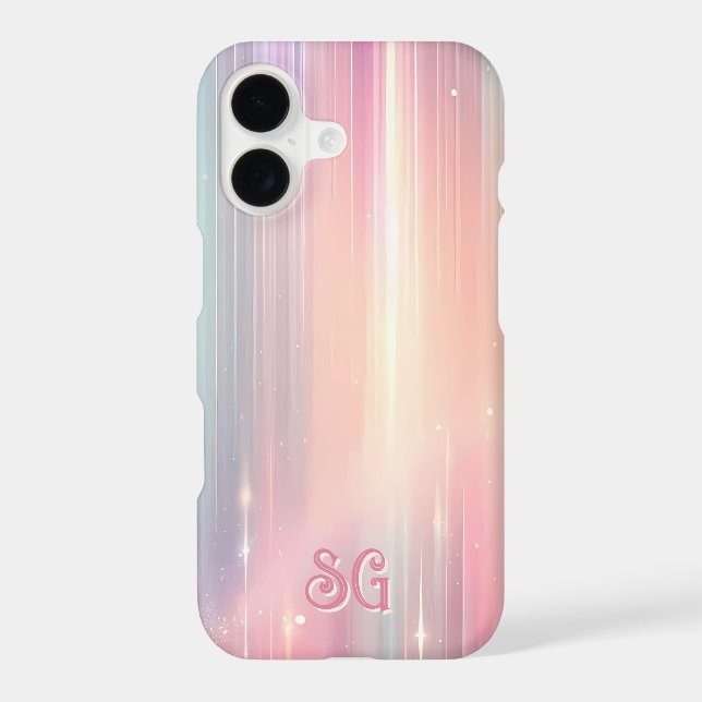 Chic Pastel Aurora Sparkle Custom Monogram (Back)