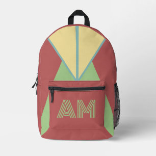 Chic Pastel Berry Geometric Custom Backpack