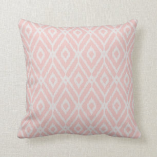 Chic pastel blush pink ikat tribal diamond pattern cushion