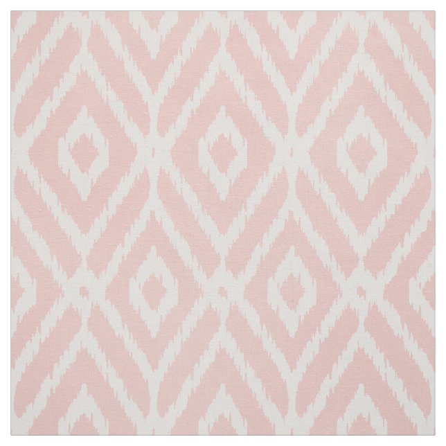 Chic pastel blush pink ikat tribal diamond pattern fabric (Swatch)