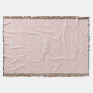 Chic pastel blush pink ikat tribal diamond pattern throw blanket