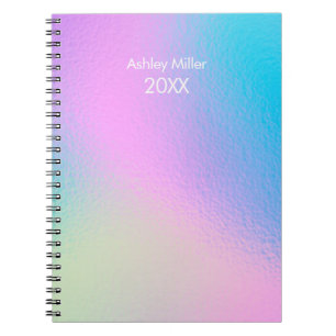 Chic Pastel Holographic Customize Notebook