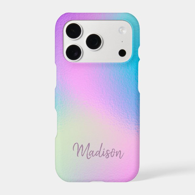 Chic Pastel Holographic Personalized Name (Back)
