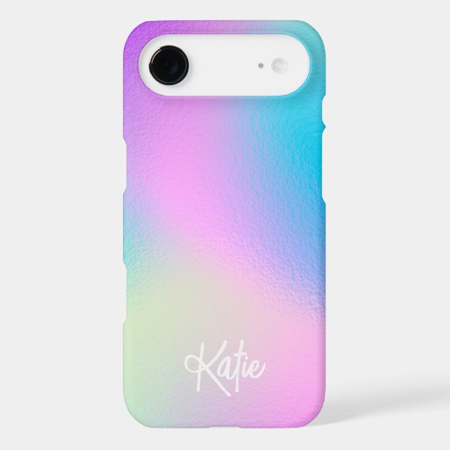Chic Pastel Holographic with Name (Back)
