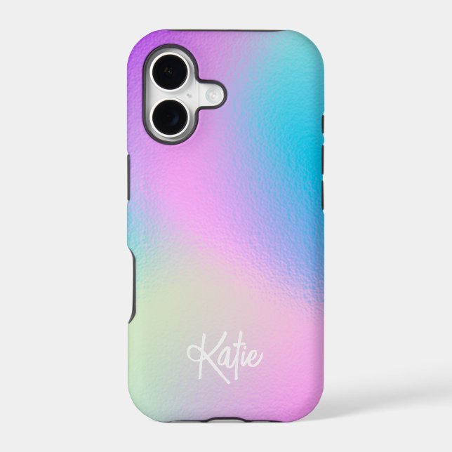 Chic Pastel Holographic with Name (Back)