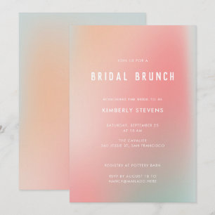 Chic Pastel Pink Mint Gradient Ombre Bridal Shower Invitation