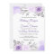 Chic Pastel Purple Floral Watercolor Wedding Card