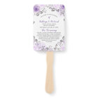 Chic Pastel Purple Floral Wedding Program Hand Fan