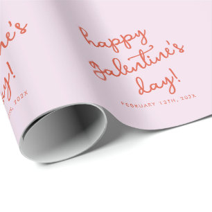 Chic Pastel Purple Happy Galentines Day Script Wrapping Paper