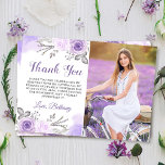 Chic Pastel Purple Rose Garden Birthday Photo Thank You Card<br><div class="desc">Chic Pastel Purple Rose Garden Birthday Photo Thank You Card</div>