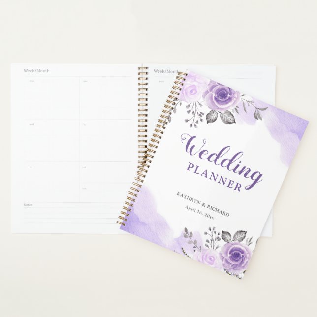 Chic Pastel Purple Rose Garden Wedding Planner (Display)