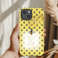 Chic Pastel Yellow Gold Bee Grid Bible Queen Bee