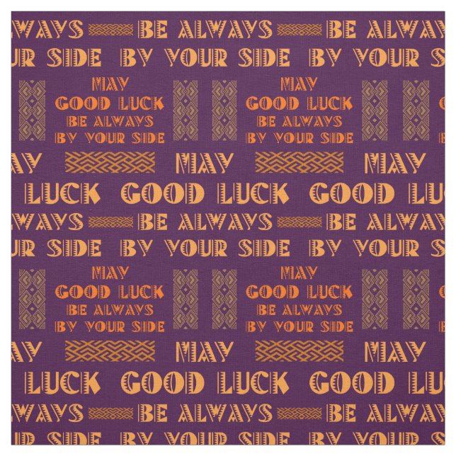 Chic Pattern May Good Luck Be Always By Your Side Fabric (Swatch)