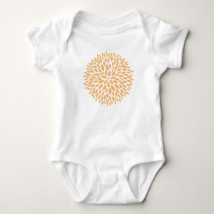 Chic Peach Floral Baby Bodysuit