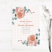 Chic Peach Floral Eucalyptus Picnic Bridal Shower