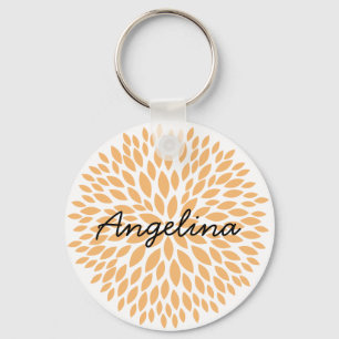 Chic Peach Floral Key Ring