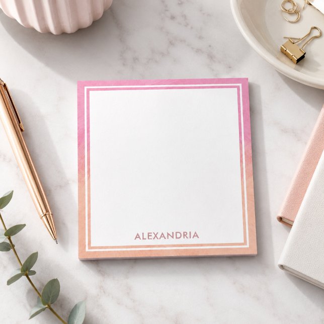 Chic Peach Pink Blush Stylish Dreamy Cute Modern Notepad (Creator Uploaded)