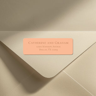 Chic Peach Summer Wedding Return Address