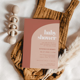 Chic peach terracotta arch Baby Shower Invitation