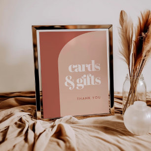 Chic peach terracotta arch Cards & Gifts sign