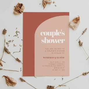 Chic peach terracotta arch Couple's Shower Invitation