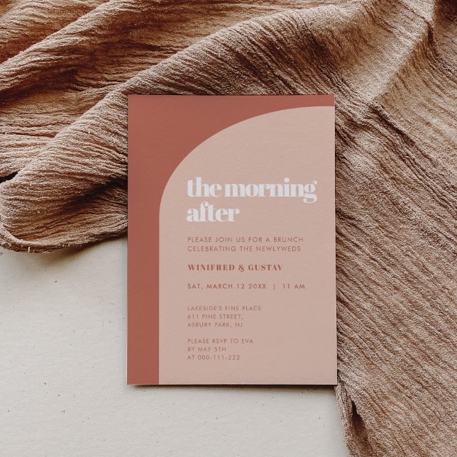 Chic peach terracotta arch Morning After Brunch Invitation (Creator Uploaded)