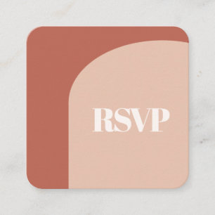 Chic peach terracotta arch QR code RSVP response Enclosure Card