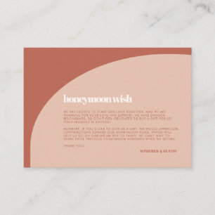 Chic peach terracotta arch wedding Honeymoon wish Enclosure Card
