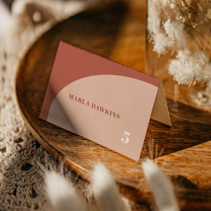 Chic peach terracotta arch wedding place card