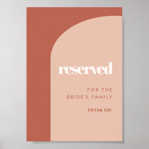 Chic peach terracotta arch wedding Reserved sign