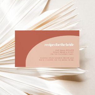 Chic peach terracotta Bridal shower Recipe card
