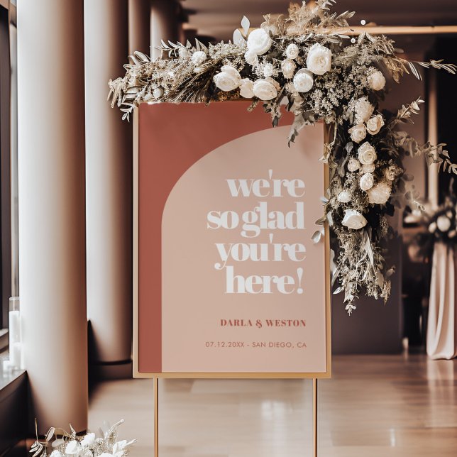 Chic peach terracotta So glad you're here welcome Poster (Creator Uploaded)