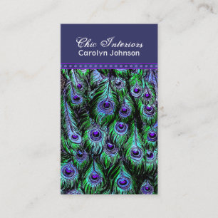 Chic Peacock Feathers Business Card