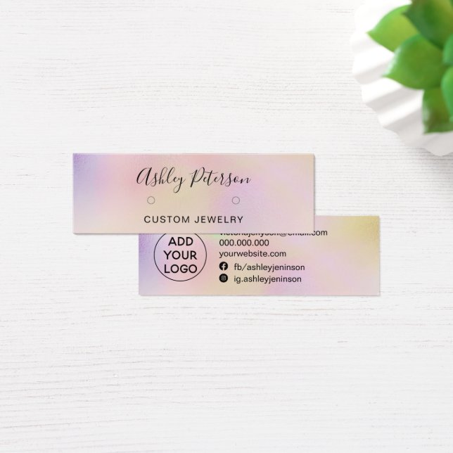 Chic pearl holographic cool studs earrings display (Desk)