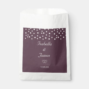 Chic pearls on cassis Wedding Favour Bags