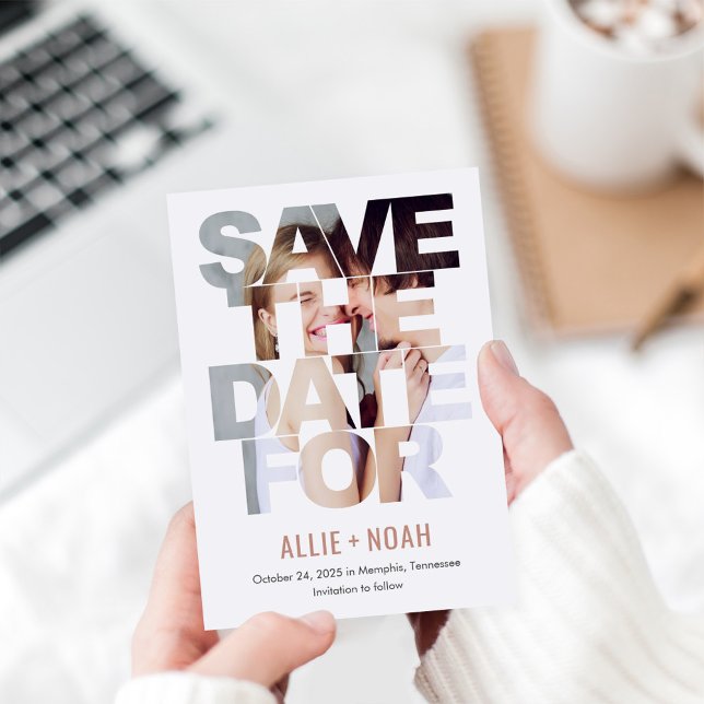 Chic Peek EDITABLE COLOR Save The Date Card (Creator Uploaded)