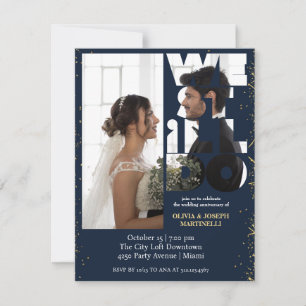 Chic Peek Navy Vow Renewal Invitation