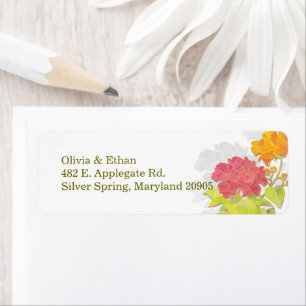 Chic Peony Wedding Return Address Labels