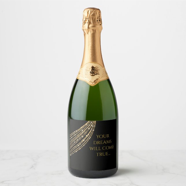Chic Personalise Bottle  Sparkling Wine Label (Front)