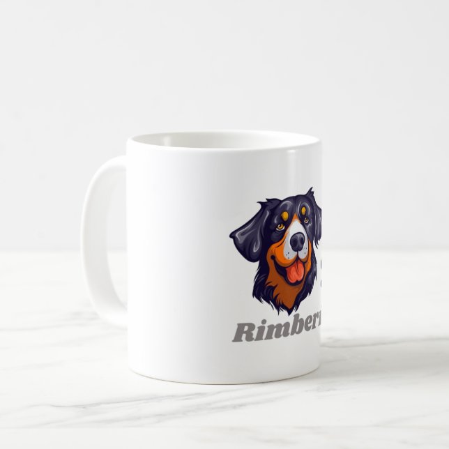 Chic Personalise Pet Mug with Name and Stylish Dog (Front Left)