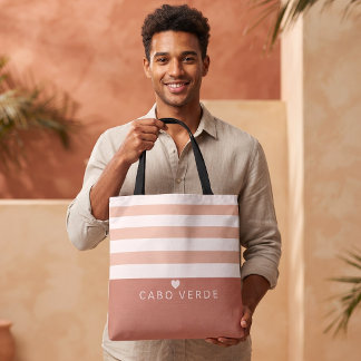 Chic Personalised Cabo Verde Favourite Place Strip Tote Bag