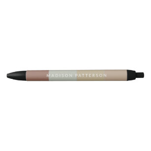 Chic Personalised Name Earth Tone Stripes Pen