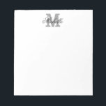 Chic personalised name monogram writing notepad<br><div class="desc">Chic personalised name monogram writing notepad Cute memo pad design for home,  wedding,  school or office. Custom monogrammed school and office supplies for men women and kids. Classy script typography.</div>