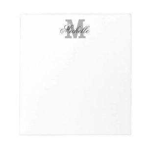Chic personalised name monogram writing notepad