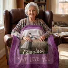 Chic Personalised Photo Text Grandma Gift Red