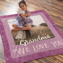 Chic Personalised Photo Text Grandma Gift Red