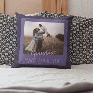 Chic Personalised Photo Text Grandparents Gift Cushion